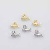 18K Gold PVD Shark fish charm 7x14mm s Charms - Tarnish Resistant