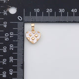 18K Gold PVD Heart Charms s White Gold Charms - Tarnish Resistant