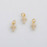 18K Gold PVD Dainty Cross charm charm s Charms - Tarnish Resistant