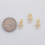 18K Gold PVD Dainty Cross charm charm s Charms - Tarnish Resistant