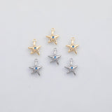 18K Gold PVD Starfish Charms 22k s White Gold Charms - Tarnish Resistant