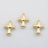 18K Gold PVD Cross charm koi gold Cross charm 22K s Charms - Tarnish Resistant