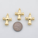 18K Gold PVD Cross charm koi gold Cross charm 22K s Charms - Tarnish Resistant