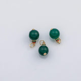18K Gold pvd Real jade round charm gold Bead pendant charm s Charms - Tarnish Resistant