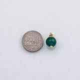 18K Gold PVD Real jade round charm gold Bead pendant charm s Charms - Tarnish Resistant