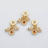 18K Gold PVD Flowers boys girls Large hole charm Charm Charms Pora Style Charms Bracelet - Tarnish Resistant