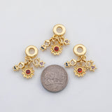 18K Gold PVD Flowers boys girls Large hole charm Charm Charms Pora Style Charms Bracelet - Tarnish Resistant