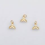 18K Gold PVD Dolphin tail whale tail charm s Charms - Tarnish Resistant