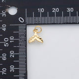 18K Gold PVD Dolphin tail whale tail charm s Charms - Tarnish Resistant