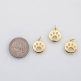 18K Gold PVD Paws charm dog paw pet charm charm s Charms - Tarnish Resistant