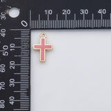 18K Gold PVD Cross Charms s White Gold Charms - Tarnish Resistant