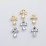 18K Gold PVD Cross charm s Charms - Tarnish Resistant