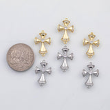 18K Gold PVD Cross charm s Charms - Tarnish Resistant