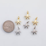 18K Gold PVD Starfish star fish charm s Charms - Tarnish Resistant