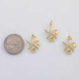 18K Gold PVD Starfish star fish charm s Charms - Tarnish Resistant
