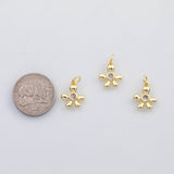 18K Gold PVD Flower charm s Charms - Tarnish Resistant