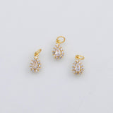 18K Gold PVD Halo Teardrop charm s Charms - Tarnish Resistant