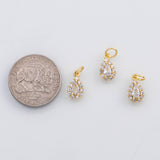 18K Gold PVD Halo Teardrop charm s Charms - Tarnish Resistant