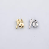 18K Gold PVD Key lock charm s Charms - Tarnish Resistant