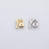 18K Gold PVD Key lock charm s Charms - Tarnish Resistant
