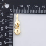18K Gold PVD Key lock charm s Charms - Tarnish Resistant