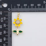 18K Gold PVD Sunflower daisy flower charm s Charms - Tarnish Resistant