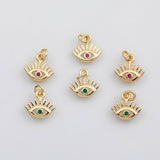 18K Gold PVD Evil eye charm green red s Charms - Tarnish Resistant