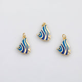 18K Gold pvd Angel fish charm enamel ocean beach charm charm s Charms - Tarnish Resistant