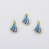 18K Gold PVD Angel fish charm enamel ocean beach charm charm s Charms - Tarnish Resistant