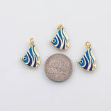 18K Gold PVD Angel fish charm enamel ocean beach charm charm s Charms - Tarnish Resistant