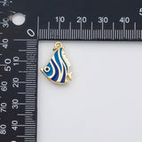 18K Gold PVD Angel fish charm enamel ocean beach charm charm s Charms - Tarnish Resistant