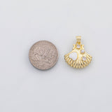 18K Gold PVD Sea shell clam shell oyster charm charm s Charms - Tarnish Resistant