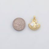 18K Gold PVD Sea shell clam shell oyster charm charm s Charms - Tarnish Resistant