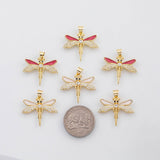18K Gold PVD Dragonfly charm damselfly charm charm s Charms - Tarnish Resistant