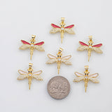 18K Gold PVD Dragonfly charm damselfly charm charm s Charms - Tarnish Resistant