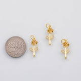 18K Gold PVD Flower rose charm Mother of pearl charm s Charms - Tarnish Resistant