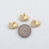 18K Gold PVD Shell Double charm koi gold Shell Pendant s Charms - Tarnish Resistant