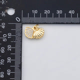 18K Gold PVD Shell Double charm koi gold Shell Pendant s Charms - Tarnish Resistant