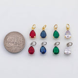 18K Gold PVD Teardrop birthstone charm s Charms - Tarnish Resistant