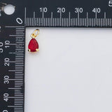 18K Gold PVD Teardrop birthstone charm s Charms - Tarnish Resistant