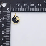 18K Gold PVD charms selection sun moon sunburst celestial planet saturn charms cubic zirconia - Tarnish Resistant