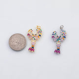 18K Gold PVD Lobster crayfish charm s Charms - Tarnish Resistant
