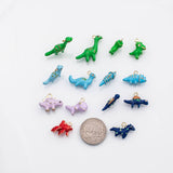 18K Gold pvd Dinosaur stegosaurus t-rex triceratops enamel charm s Charms - Tarnish Resistant