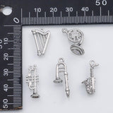18K Gold PVD Musical instruments trumpet harp clarinet trombone saxophone sax charm s Charms - Tarnish Resistant