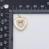 18K Gold PVD Heart mother of pearl charm s Charms - Tarnish Resistant
