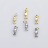 18K Gold PVD Fish with black eye charm s Charms - Tarnish Resistant