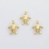 18K Gold PVD Sea turtle ocean beach summer charm s Charms - Tarnish Resistant