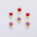18K Gold PVD Bleeding heart charm s Charms - Tarnish Resistant