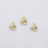 18K Gold PVD Elephant charm turquoise s Charms - Tarnish Resistant