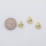 18K Gold PVD Elephant charm turquoise s Charms - Tarnish Resistant